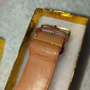 Louis Vuitton Tan Leather Strap For Luggage Tag Or Bracelet Multi Use